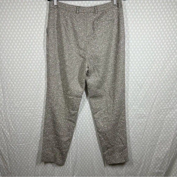 Escada Brown Tweed Virgin Wool Tapered Trousers - Picture 3 of 5